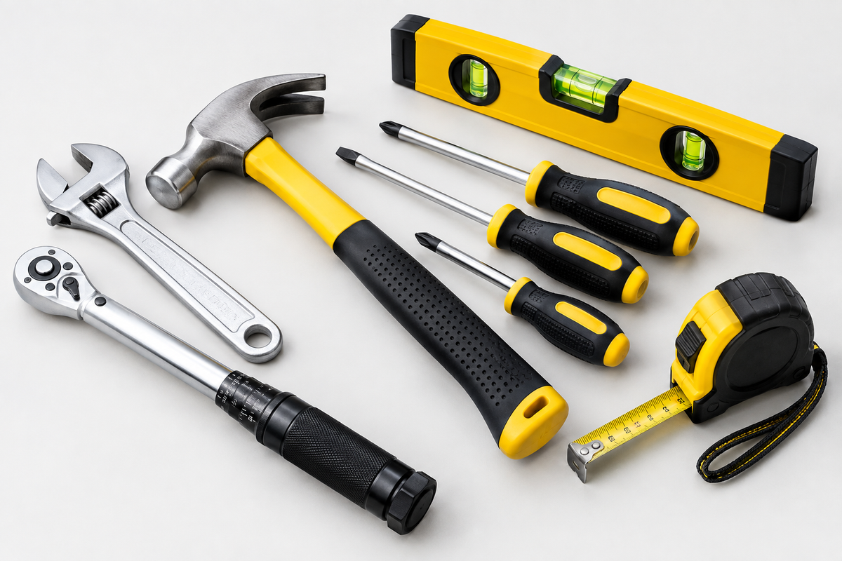 Hand tools for home repairs, woodworking, maintenance, and DIY projects