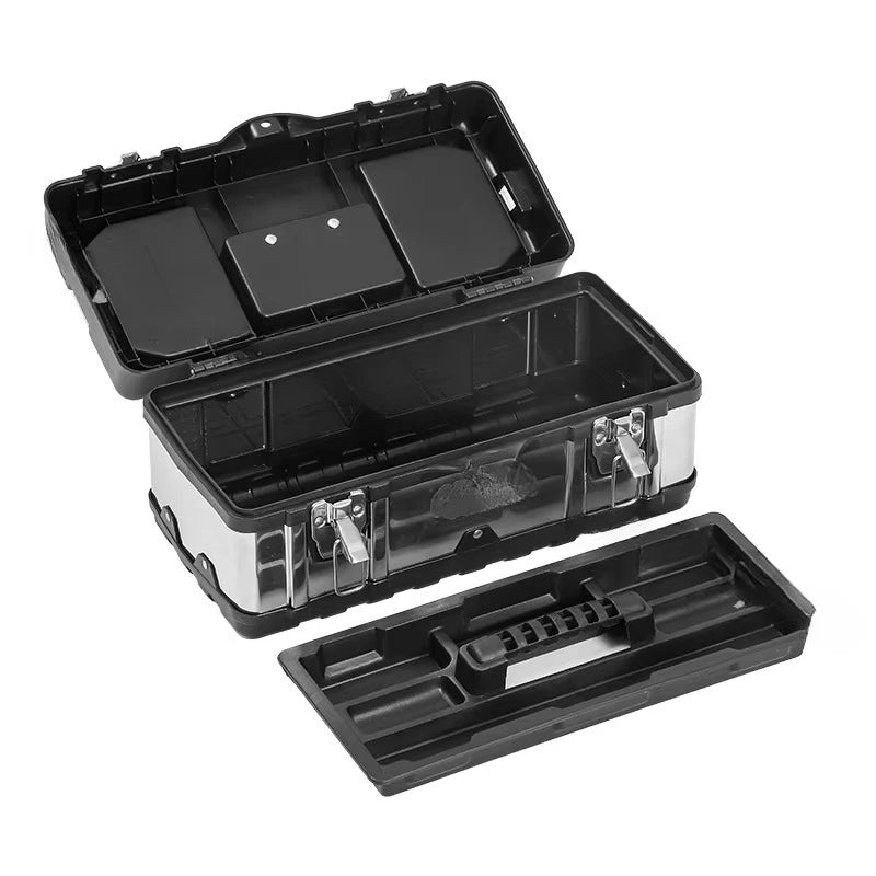 19 Inches Household Portable Heavy Duty Reinforced Stainless Steel Toolbox